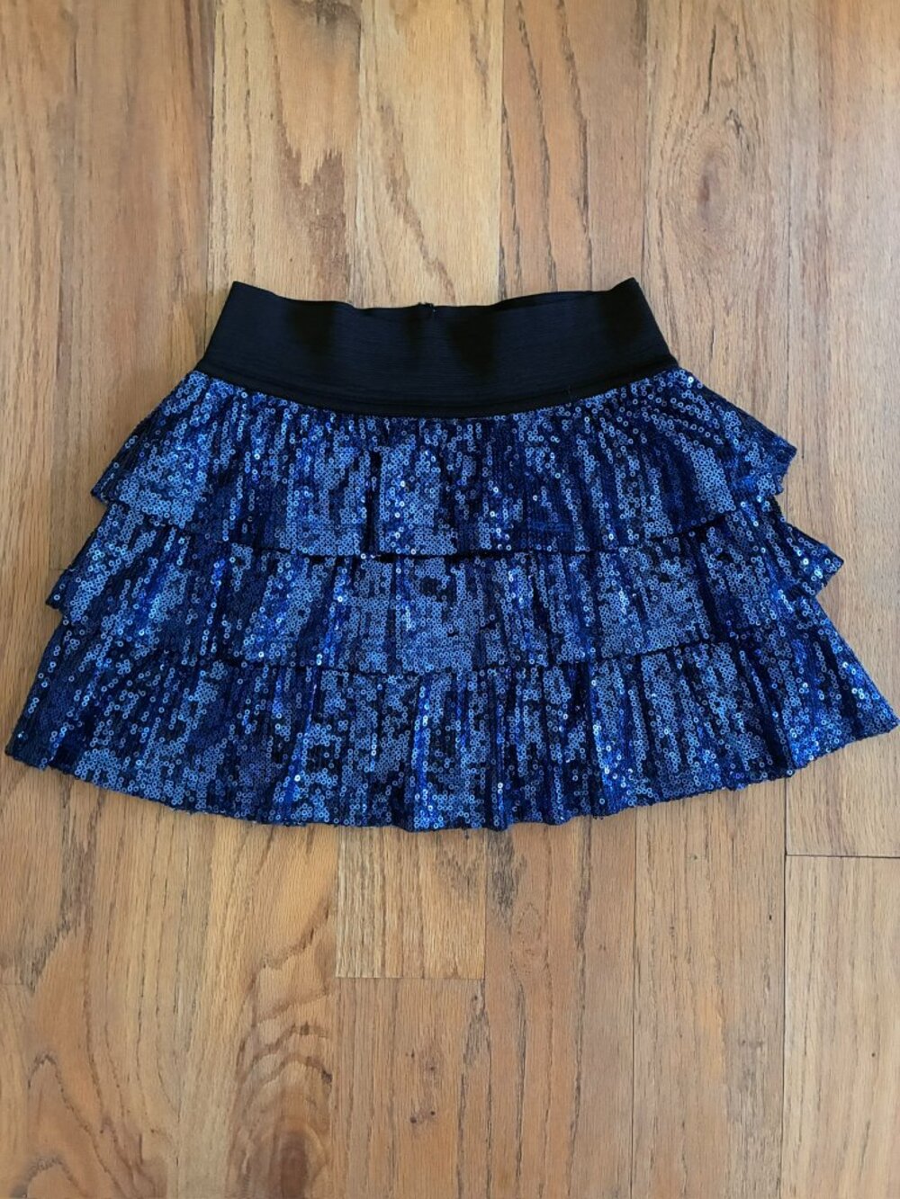 The Children's Place Girls Blue Sequin Tiered Skirt Size 6X/7